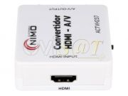Convertidor HDMI Digital - A/V compuesto 3RCA, blanco.
